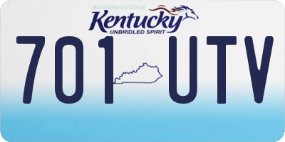 KY license plate 701UTV