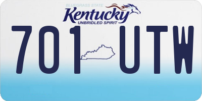 KY license plate 701UTW