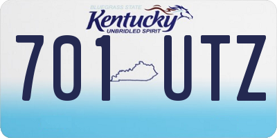 KY license plate 701UTZ
