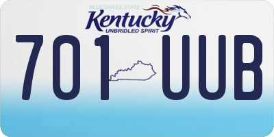 KY license plate 701UUB
