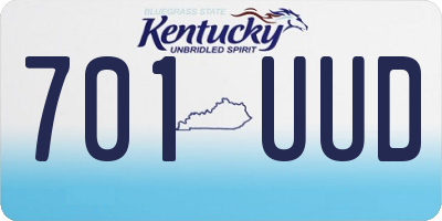 KY license plate 701UUD