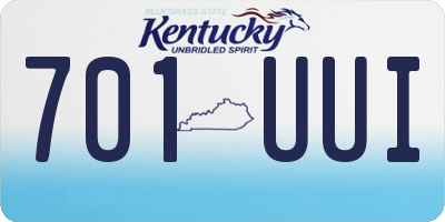 KY license plate 701UUI