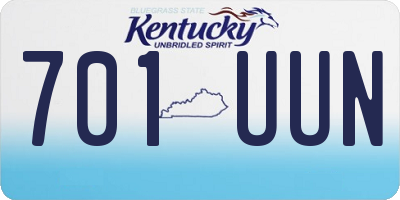 KY license plate 701UUN