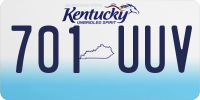 KY license plate 701UUV
