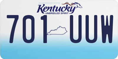 KY license plate 701UUW