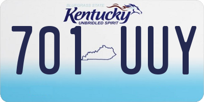 KY license plate 701UUY