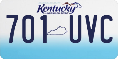 KY license plate 701UVC