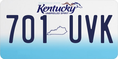 KY license plate 701UVK