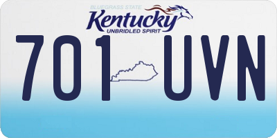 KY license plate 701UVN