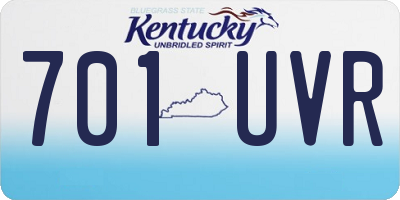 KY license plate 701UVR