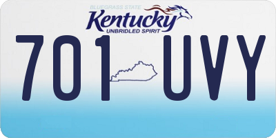 KY license plate 701UVY