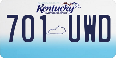 KY license plate 701UWD
