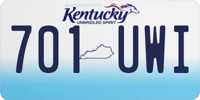 KY license plate 701UWI