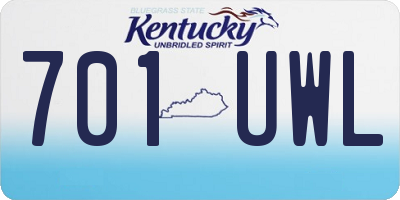KY license plate 701UWL