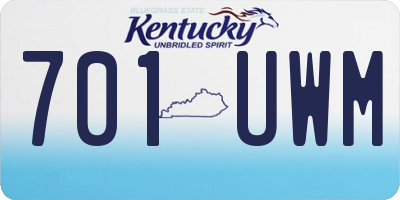 KY license plate 701UWM