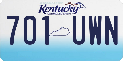 KY license plate 701UWN