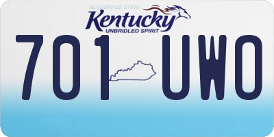 KY license plate 701UWO