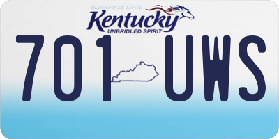 KY license plate 701UWS