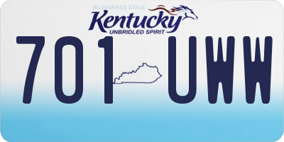 KY license plate 701UWW