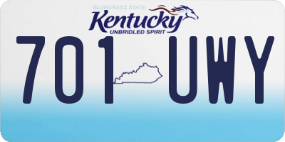 KY license plate 701UWY