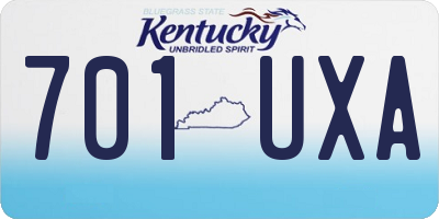 KY license plate 701UXA