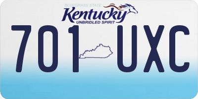 KY license plate 701UXC