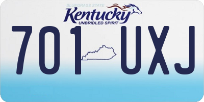 KY license plate 701UXJ