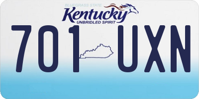 KY license plate 701UXN