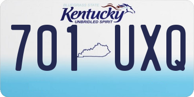 KY license plate 701UXQ