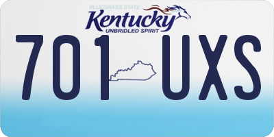 KY license plate 701UXS