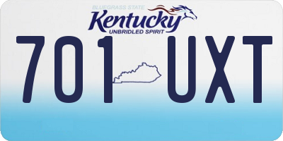KY license plate 701UXT