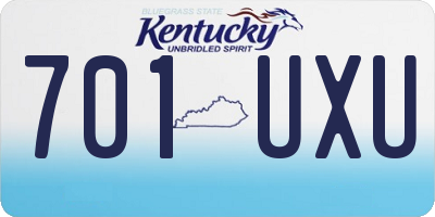 KY license plate 701UXU