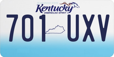 KY license plate 701UXV