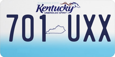 KY license plate 701UXX