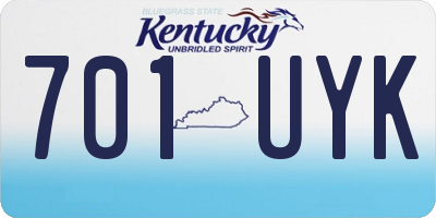 KY license plate 701UYK