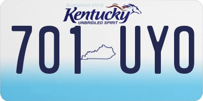 KY license plate 701UYO