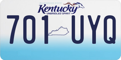 KY license plate 701UYQ