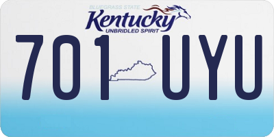 KY license plate 701UYU
