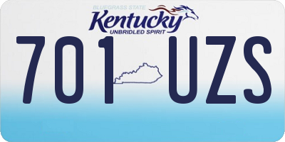 KY license plate 701UZS
