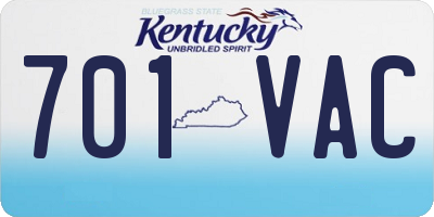 KY license plate 701VAC