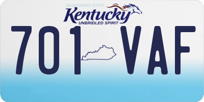KY license plate 701VAF