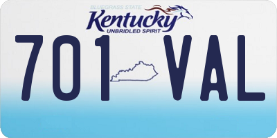 KY license plate 701VAL