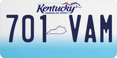 KY license plate 701VAM