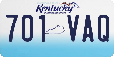 KY license plate 701VAQ