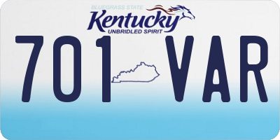 KY license plate 701VAR