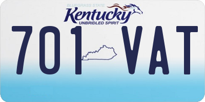 KY license plate 701VAT