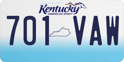 KY license plate 701VAW