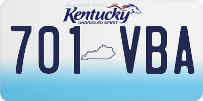 KY license plate 701VBA