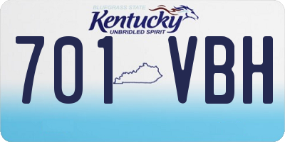 KY license plate 701VBH