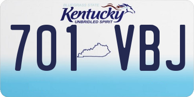 KY license plate 701VBJ
